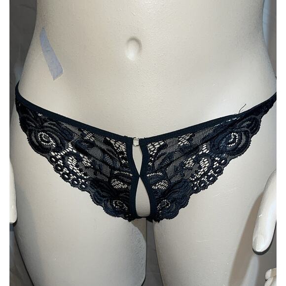 Pinup Doll Lace Bralette & G-String Set Women SexyLingerie Underwear Black Large - Picture 5 of 11